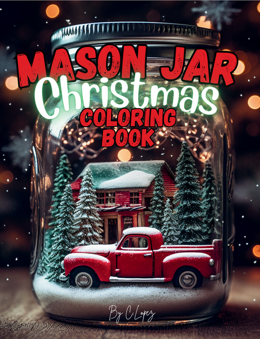 Mason Jar Christmas Coloring Book - DIGITAL DOWNLOAD