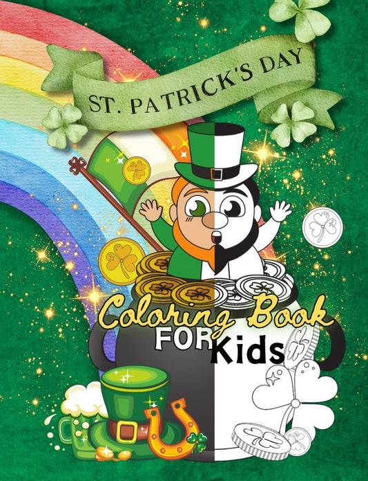 St. Patricks Day Coloring Book for Kids - DIGITAL DOWNLOAD