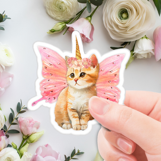 Uni-Kitty Die-Cut Decal Sticker (Tabby)