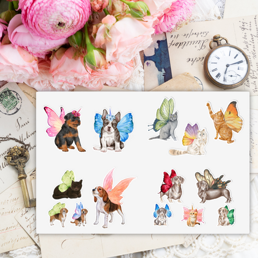 Butterfly Uni-Kitty/Uni-Puppy Sticker Sheet